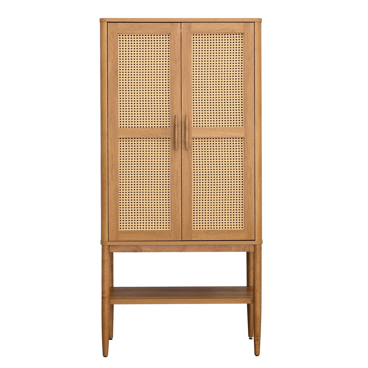 Velmora™ Springwood Caning Storage Accent Cabinet, Light Honey Finish