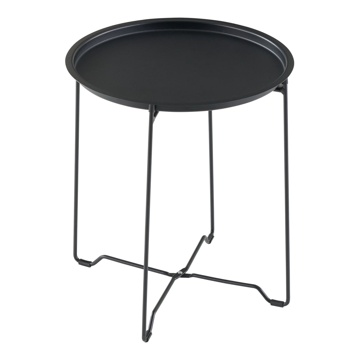 Velmora™ 3-Piece Steel and Wicker Rope Folding Outdoor Patio Bistro Set, Gray/Black