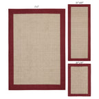 Velmora™ Faux Sisal Red Border Indoor Area Rug Set, 3 Piece