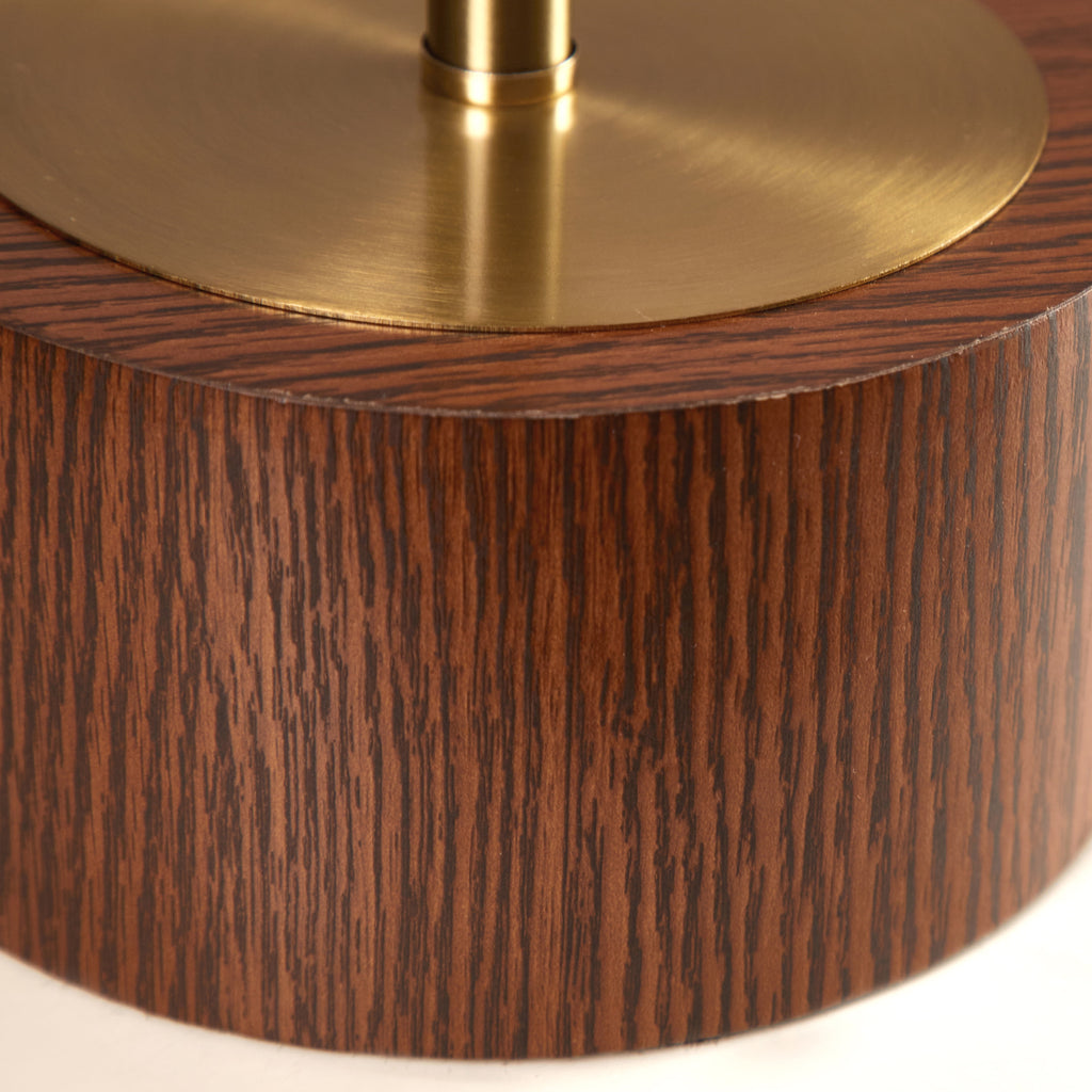Velmora™ Woodgrain Touch Table Lamp, Walnut and Brushed Brass Finish, 16.25 in