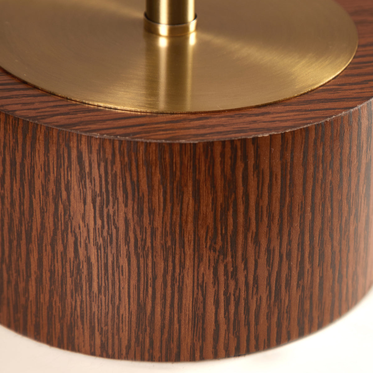 Velmora™ Woodgrain Touch Table Lamp, Walnut and Brushed Brass Finish, 16.25 in
