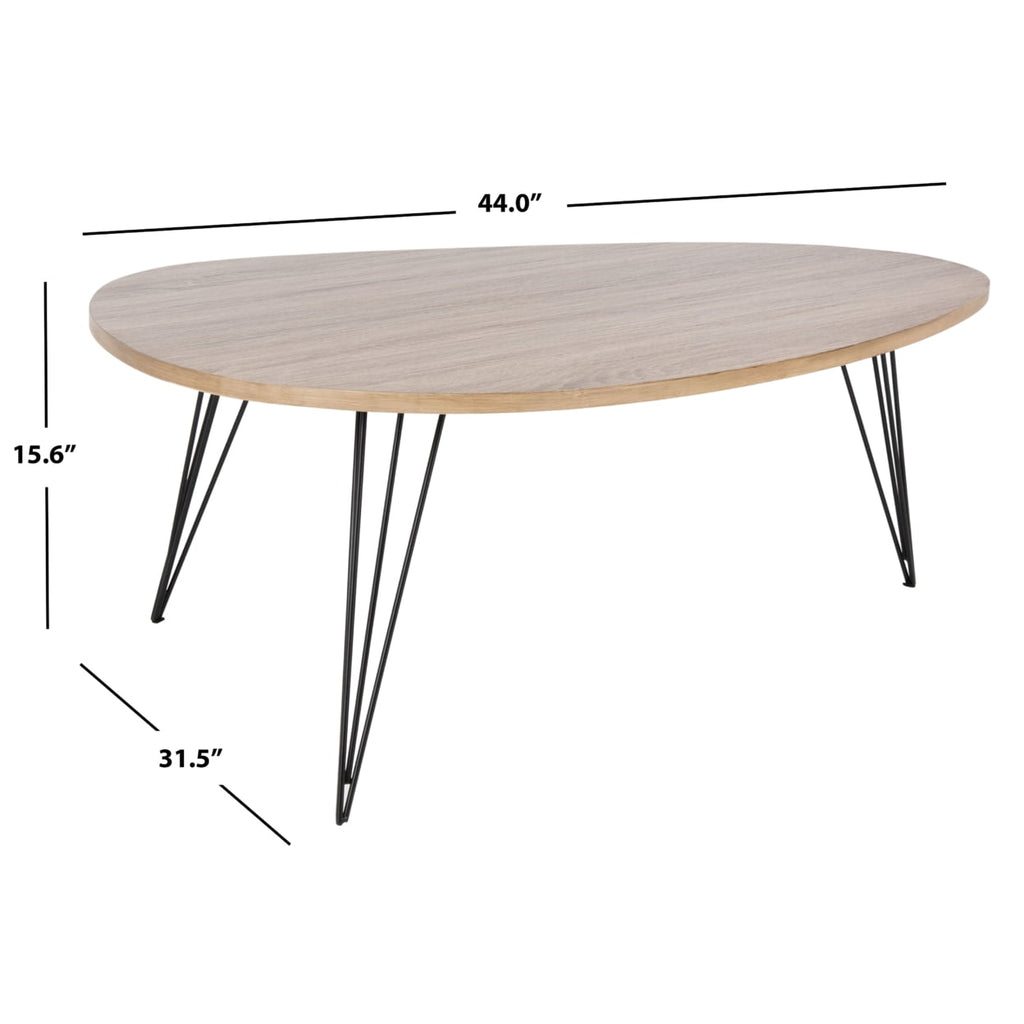 Velmora™ Wynton Retro Mid-Century Modern Coffee Table, Oak/Black