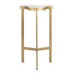 Velmora™ Suki Agate Modern Glam Tripod Accent Table, White/Gold
