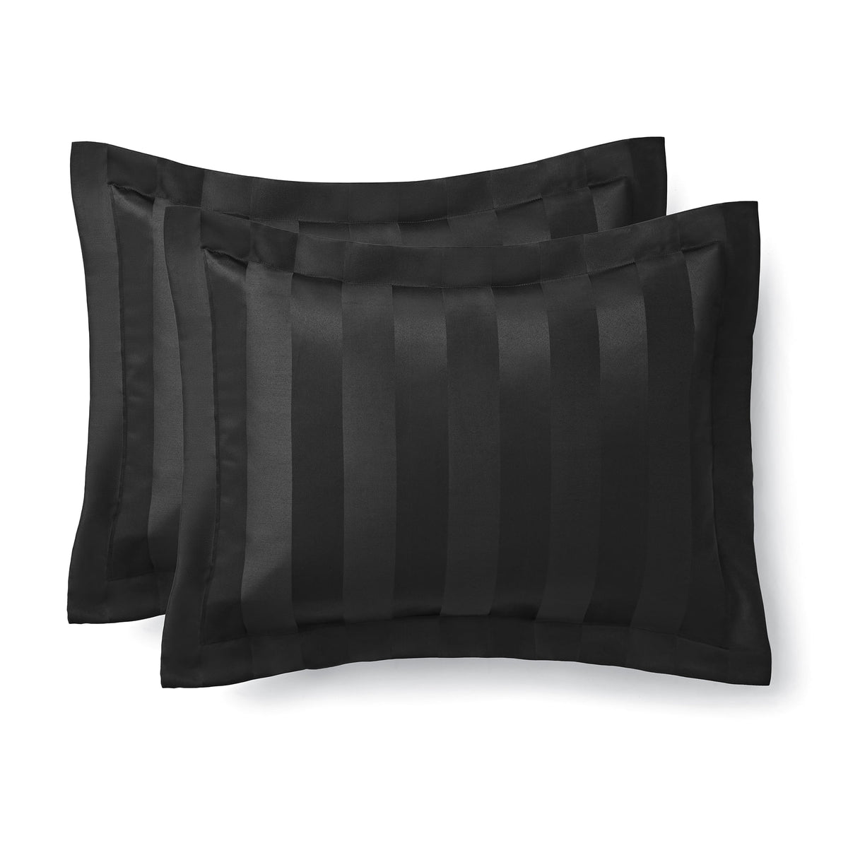 Velmora™ Rich Black 5 Piece Damask Stripe Comforter Set, King, Adult, Unisex