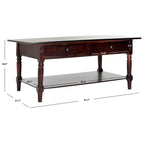 Velmora™ Boris 2-Drawer Coffee Table Dark Cherry