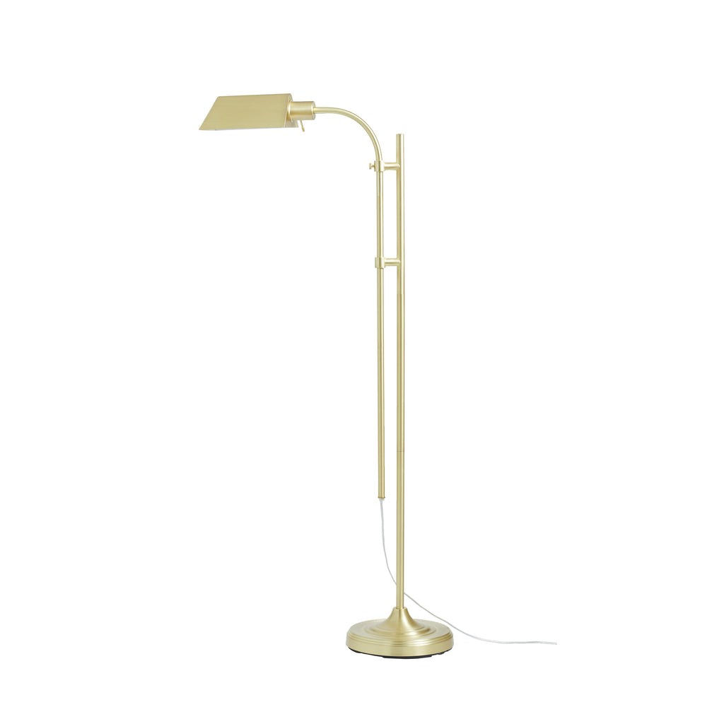 Velmora™ 1-Light Modern Adjustable Brass Floor Lamp Gold