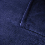 Velmora™ Super Soft Plush Bed Blanket, Dark Blue, Full/Queen Size, 90 x 90 in