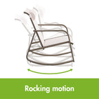Velmora™ Dashwood 3-Piece Steel Outdoor Rocker Chat Set, Cream