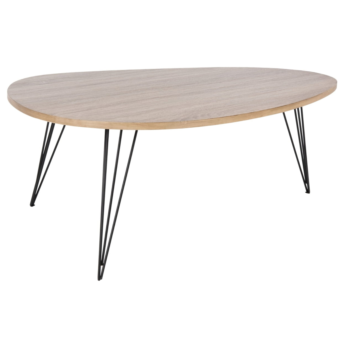 Velmora™ Wynton Retro Mid-Century Modern Coffee Table, Oak/Black