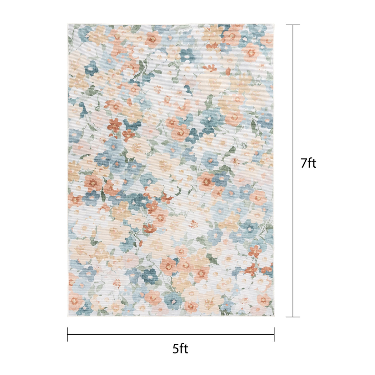 Velmora™ Washable Floral Cluster Indoor Area Rug, 5 ft x 7 ft
