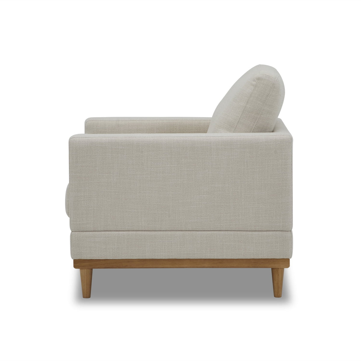 Velmora™ Springwood Wood Frame Accent Chair, Cream Linen