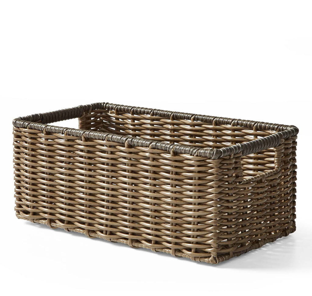 Velmora™ 2-Piece Poly Rattan Decorative Storage Basket Set, 13.5 in x 7.5 in x 5.5 in