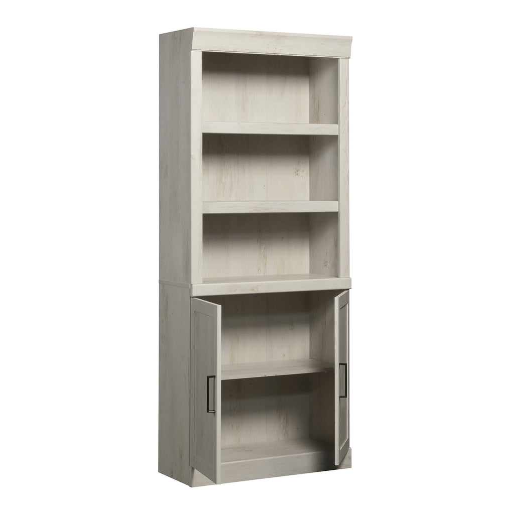 Velmora™ Glendale Bookcase With Doors, Rustic White Finish