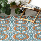 Velmora™ 5 ft x 7 ft Polypropylene Outdoor Area Rug, Multi Medallion