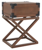Velmora™ Dunstan Rustic Accent Table With Storage Drawer, Washed Natural Pine
