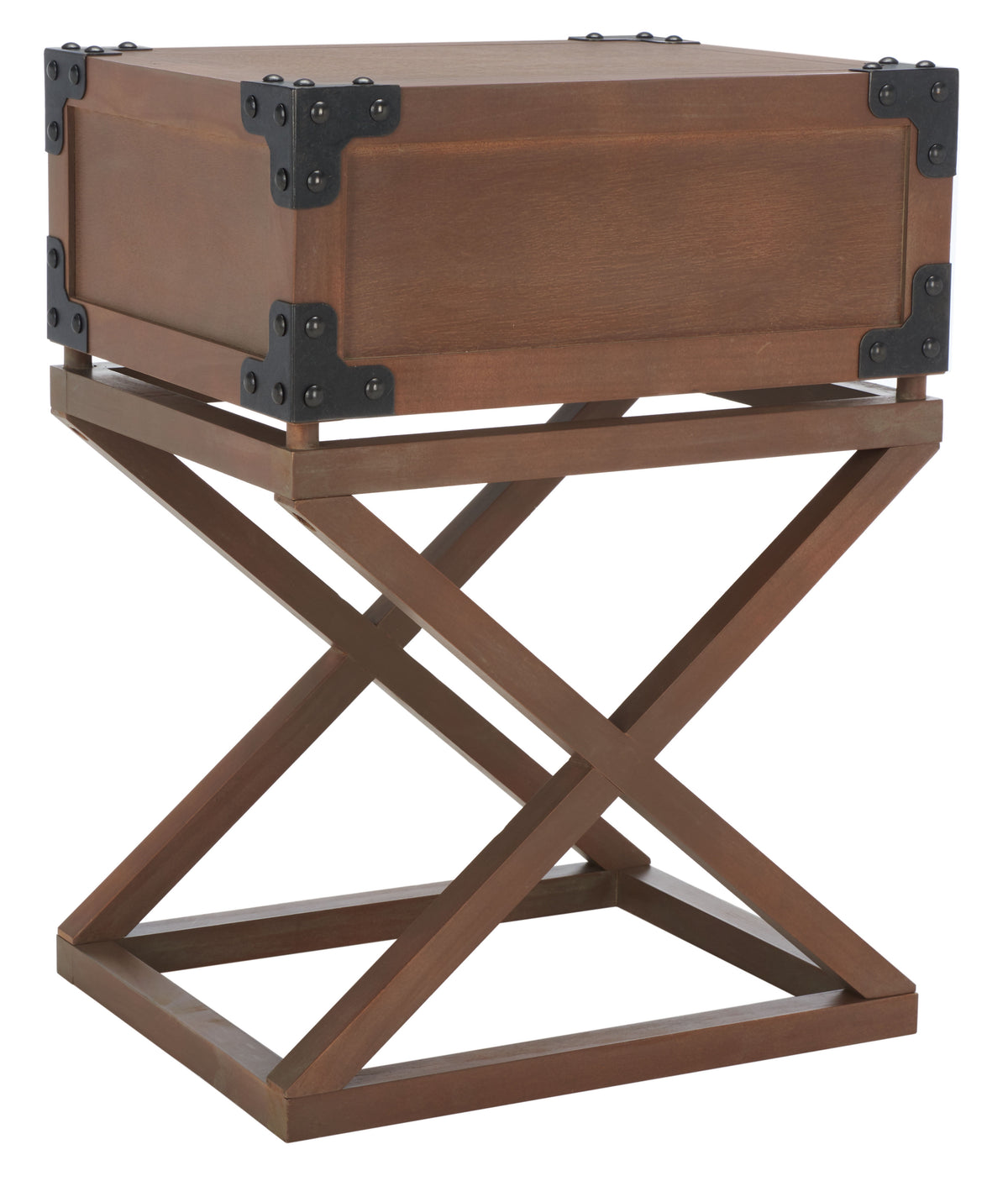 Velmora™ Dunstan Rustic Accent Table With Storage Drawer, Washed Natural Pine