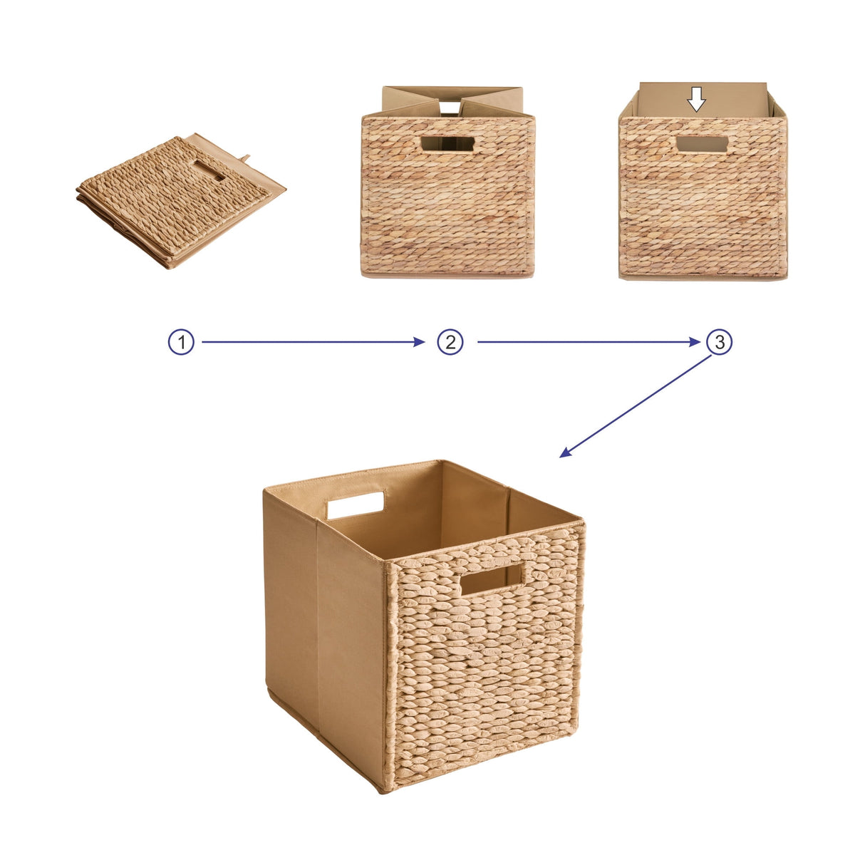 Velmora™ Fabric Cube Storage Bins, Natural, 2 Pack