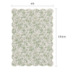 Velmora™ Green Floral Faux Fur Scalloped Indoor Area Rug, 4 ft x 5 ft 6 in