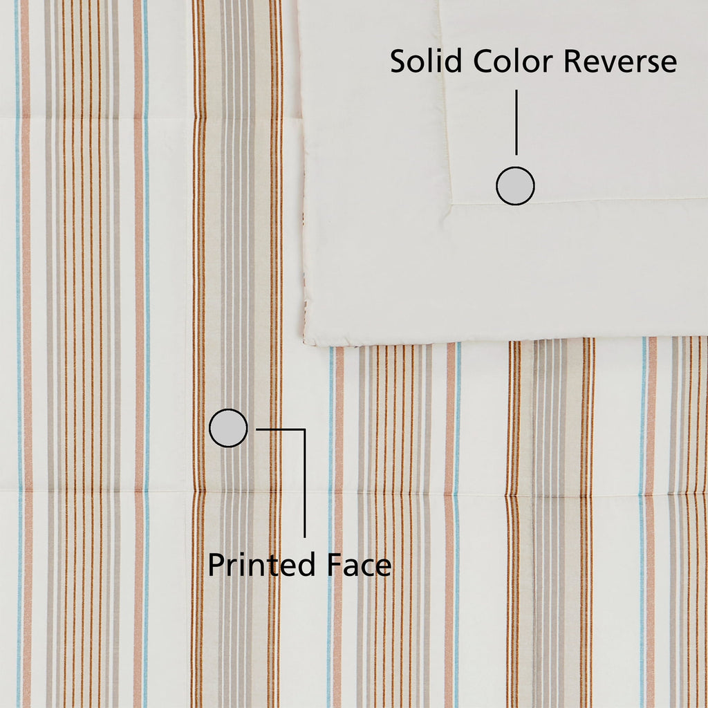Velmora™ Bed in a Bag Bedding Set, 7 Piece, King, Beige Stripe