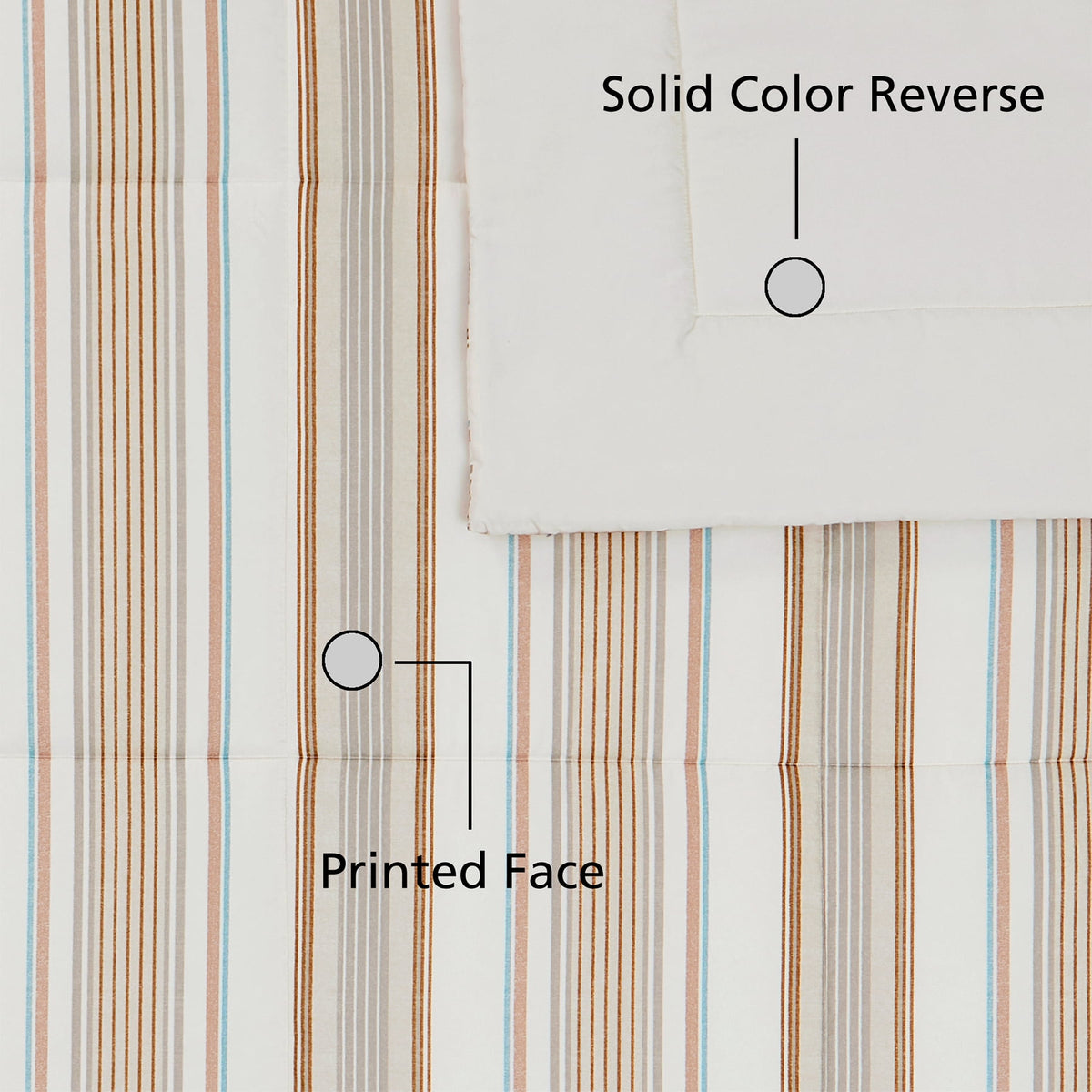 Velmora™ Bed in a Bag Bedding Set, 7 Piece, King, Beige Stripe