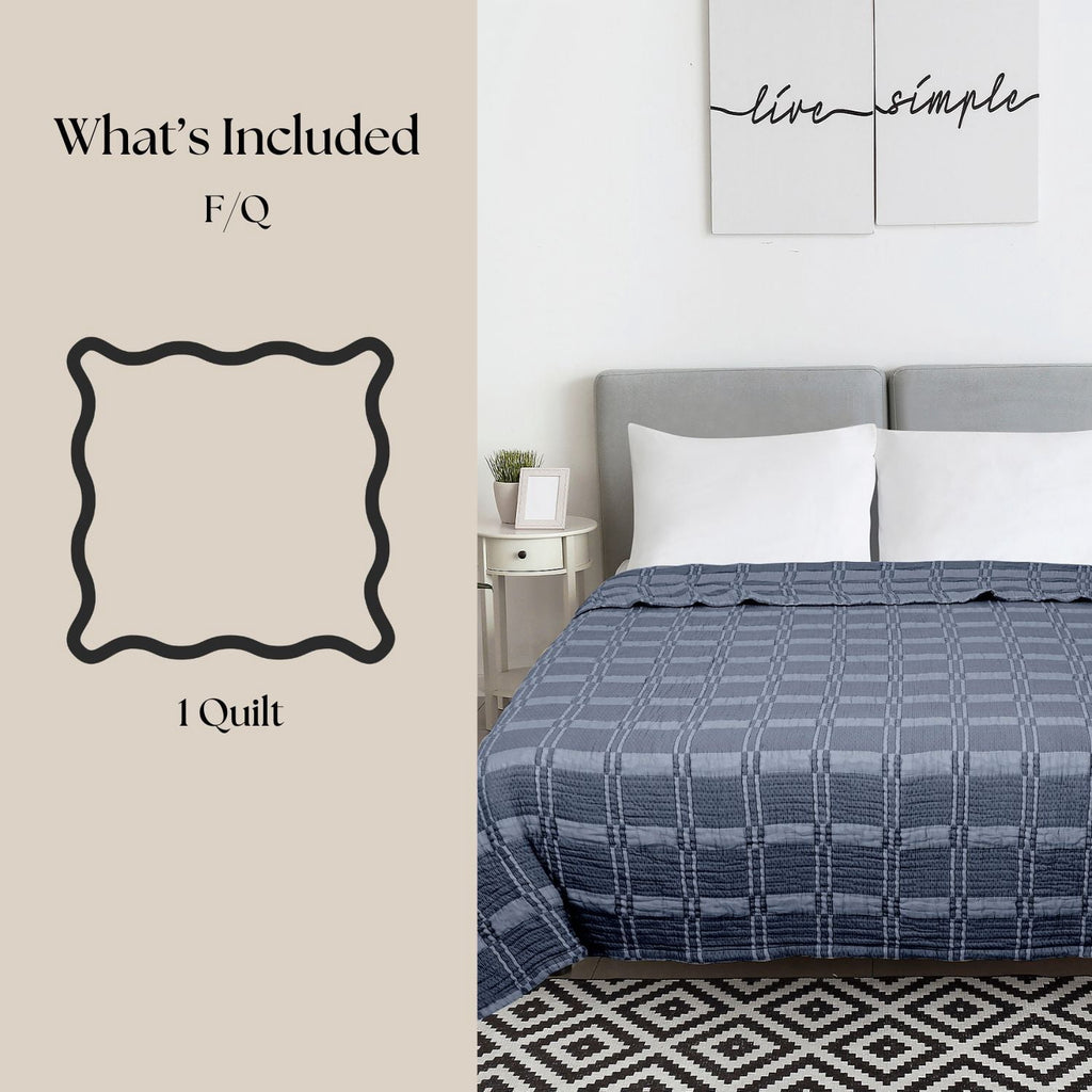 Velmora™ Cloud Matelasse Quilt, Washed Indigo, Full/Queen