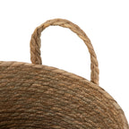 Velmora™ Natural and Black Round Rush Baskets, Set of 2