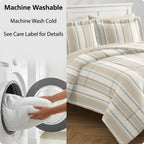 Velmora™ Bed in a Bag Bedding Set, 7 Piece, King, Beige Stripe
