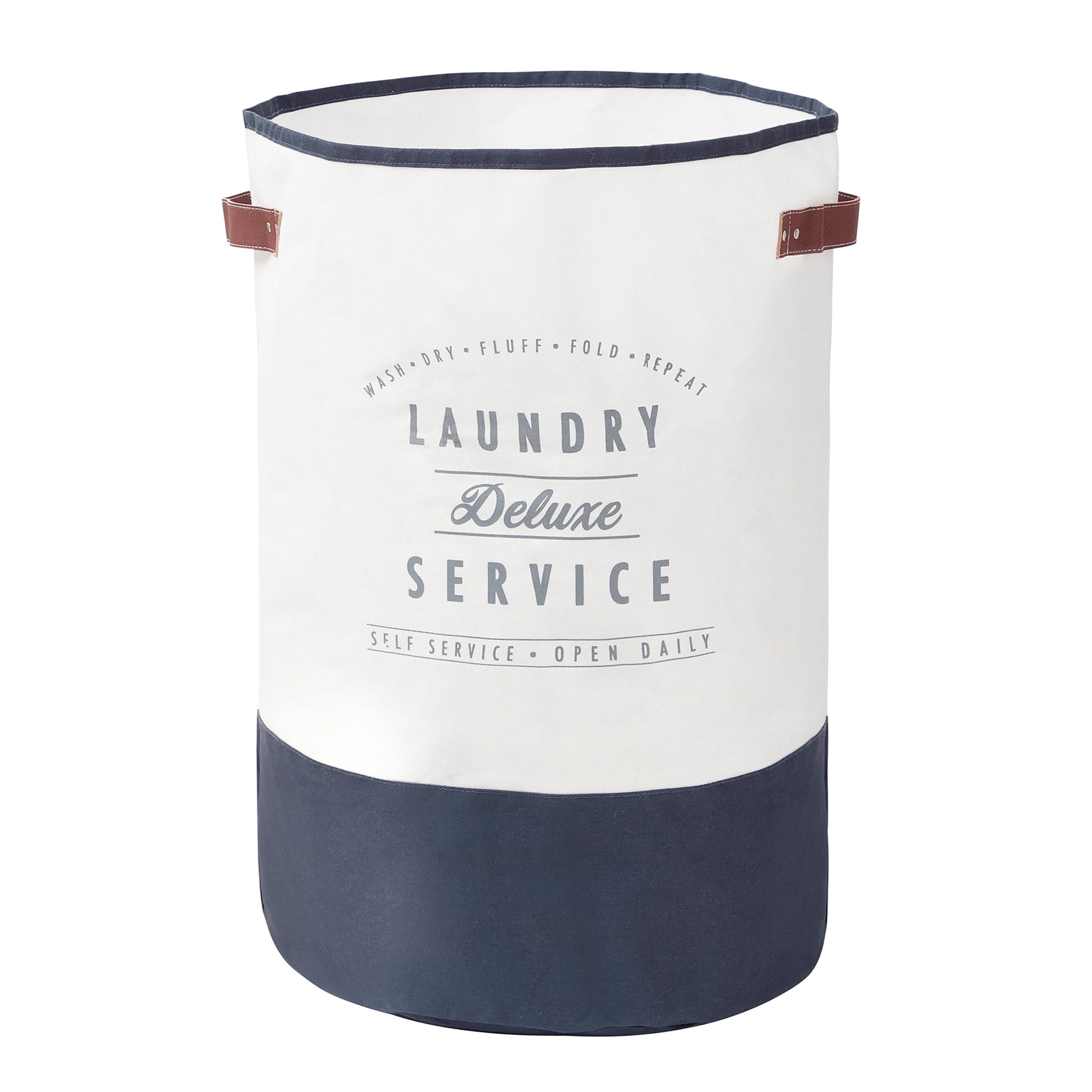 Velmora™ (2 pack) Ivory/Grey Canvas Laundry Hamper, 16 in x 25 in