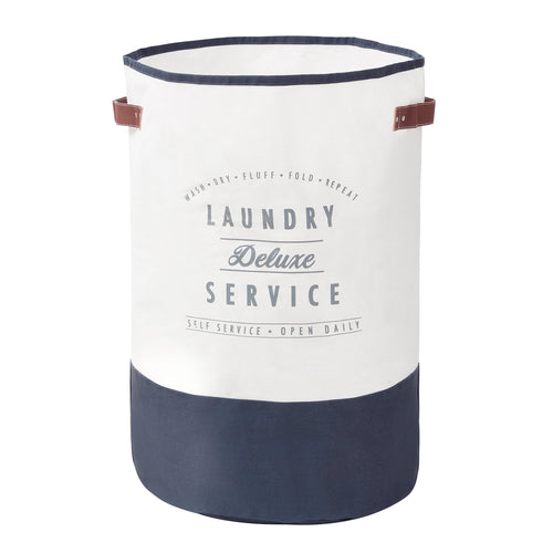 Velmora™ (2 pack) Ivory/Grey Canvas Laundry Hamper, 16 in x 25 in