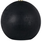 Velmora™ 20 in Table Lamp, Black Ball Base with White Shade