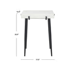Velmora™ Yuki Mid-Century Stone Top Accent Table, White Marble/Black