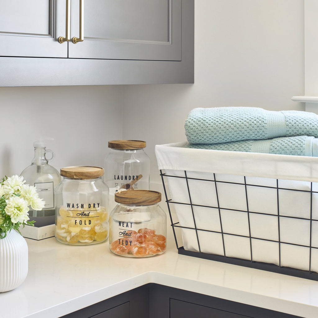Velmora™ (3 pack) Large Glass Laundry Detergent Container with Scoop, Adult