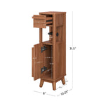 Velmora™ Greyson Slim Bathroom Storage Cabinet with Toilet Paper Holder, Walnut Finish