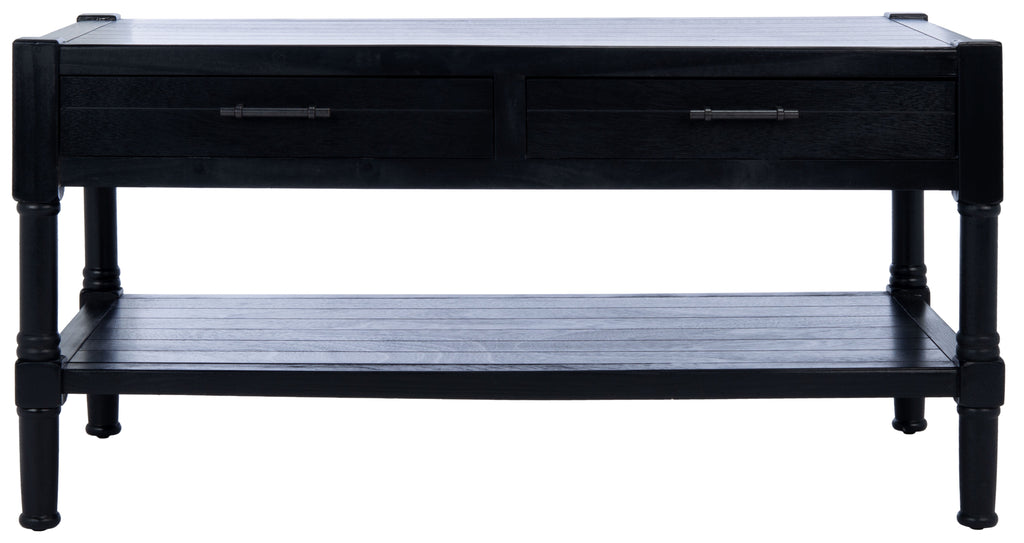 Velmora™ Filbert Solid 2 Drawer Coffee Table, Black