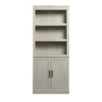 Velmora™ Glendale Bookcase With Doors, Rustic White Finish