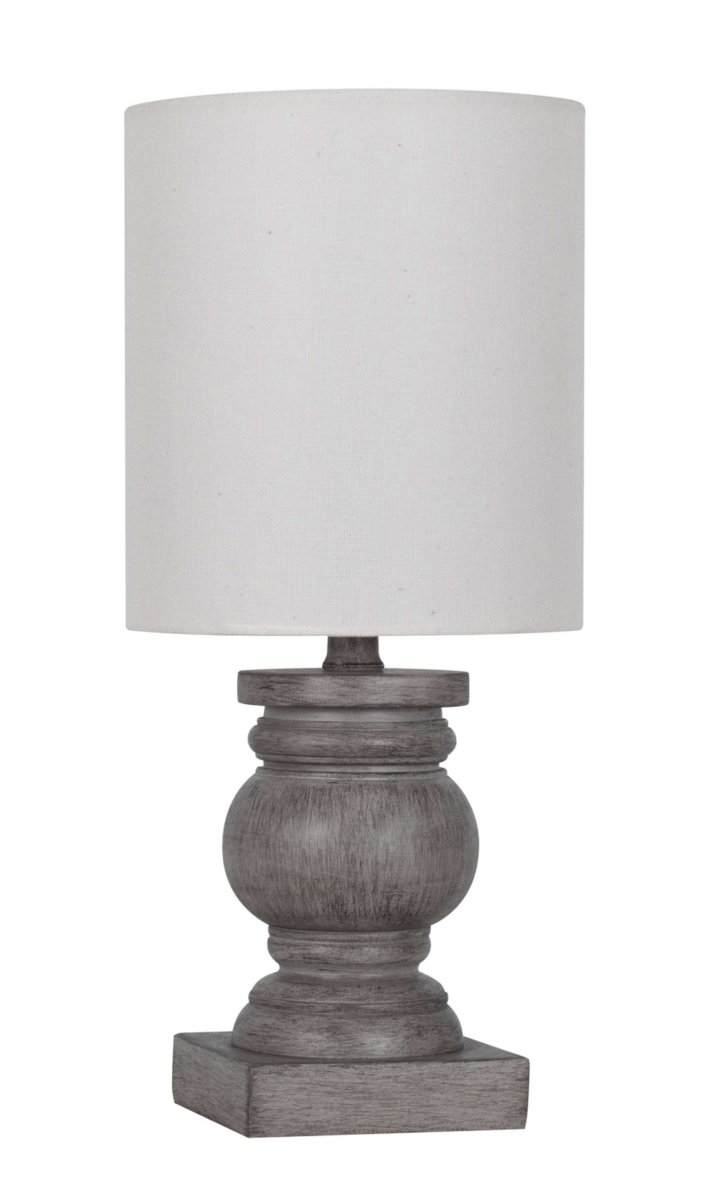 Velmora™ (4 pack) 12.75 in Mini Table Lamp, Weathered Wood Finish, Polyresin, White Shade