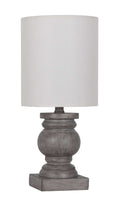 Velmora™ (4 pack) 12.75 in Mini Table Lamp, Weathered Wood Finish, Polyresin, White Shade
