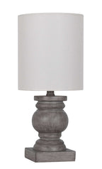 Velmora™ (4 pack) 12.75 in Mini Table Lamp, Weathered Wood Finish, Polyresin, White Shade