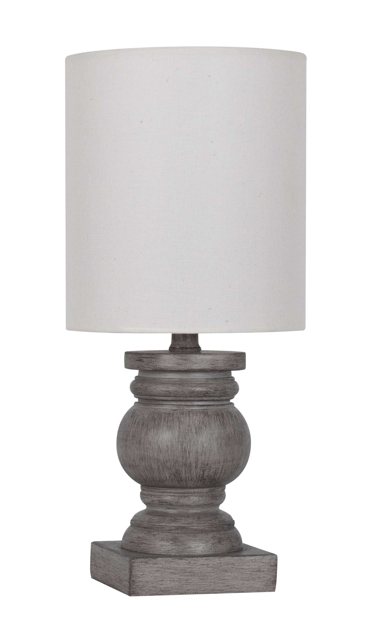 Velmora™ (4 pack) 12.75 in Mini Table Lamp, Weathered Wood Finish, Polyresin, White Shade