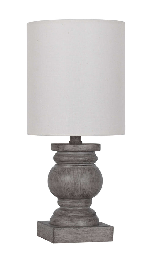 Velmora™ (4 pack) 12.75 in Mini Table Lamp, Weathered Wood Finish, Polyresin, White Shade