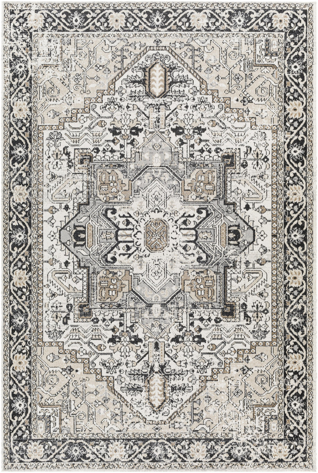 Velmora™ Black & Ivory Persian Indoor Area Rug, 5 ft x 7 ft