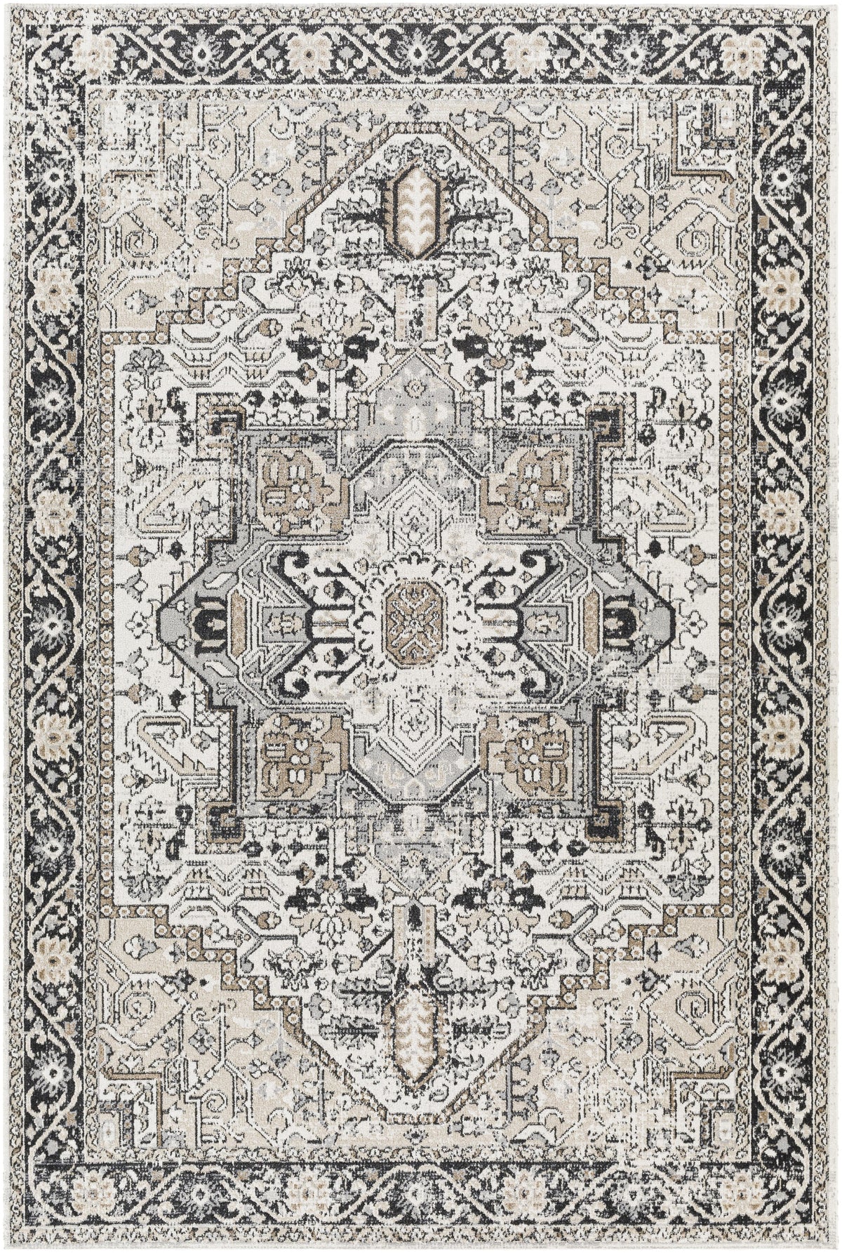 Velmora™ Black & Ivory Persian Indoor Area Rug, 5 ft x 7 ft