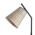 Velmora™ 60 in Boho Black Angled Floor Lamp with Rattan Shade