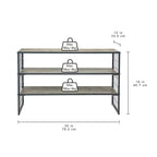 Velmora™ (3 pack) Decorative Gunmetal Grey Wood and Metal Shoe Rack