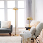 Velmora™ Modern Dome 18 in Touch On/Off Table Lamp, Brass