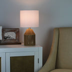 Velmora™ Natural Rope Table Lamp with White Shade, 16 in H
