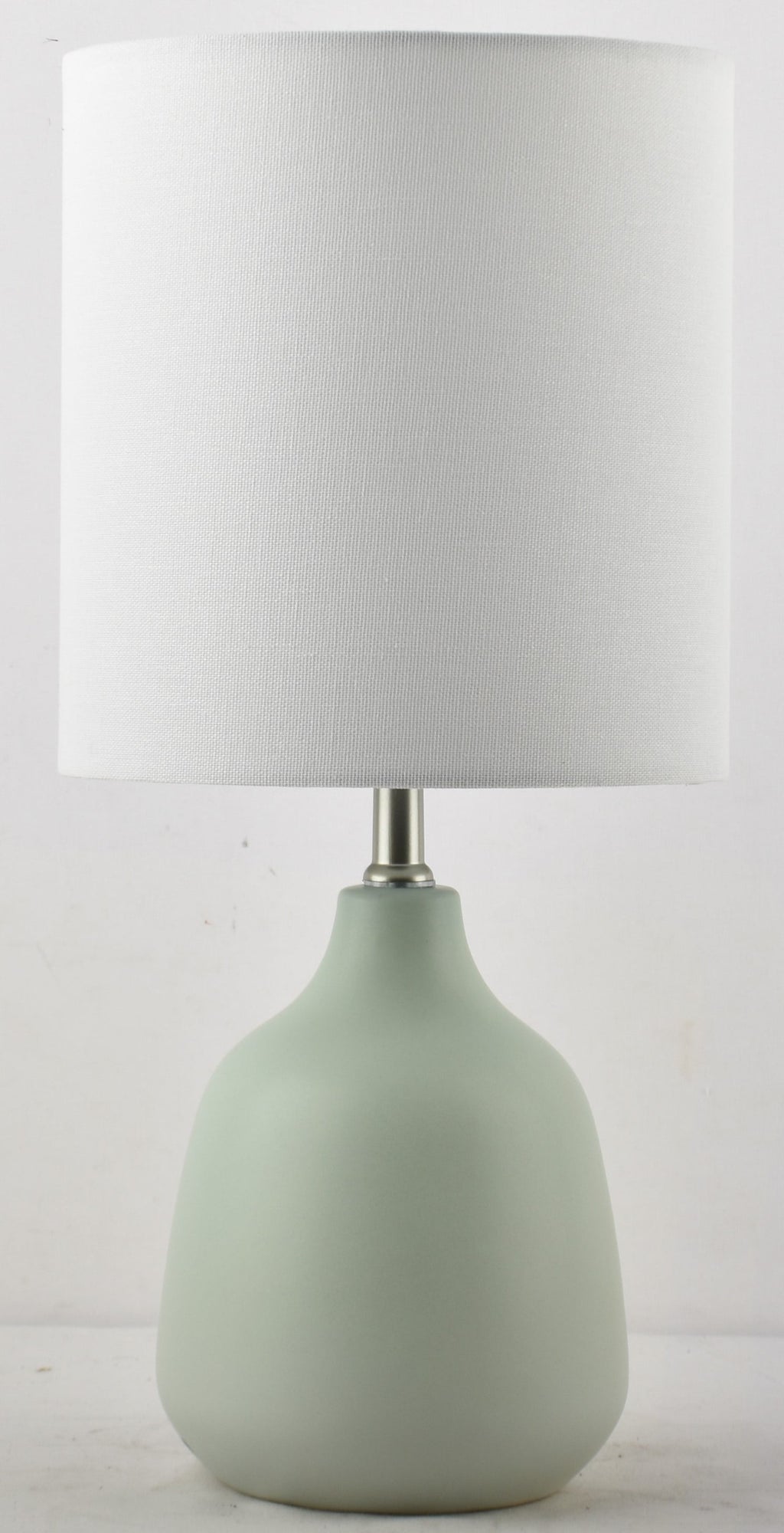 Velmora™ Grab and Go 16 in Sage Ceramic Table Lamp with White Linen Shade