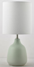 Velmora™ Grab and Go 16 in Sage Ceramic Table Lamp with White Linen Shade