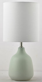 Velmora™ Grab and Go 16 in Sage Ceramic Table Lamp with White Linen Shade