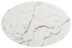 Velmora™ Placido Abstract Oval Coffee Table, White Marble/Black